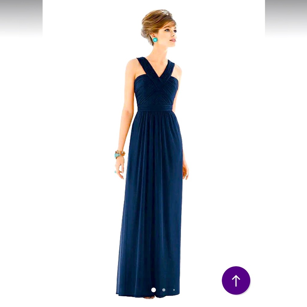 Alfred Sung Blue Maxi halter gown size 6/8